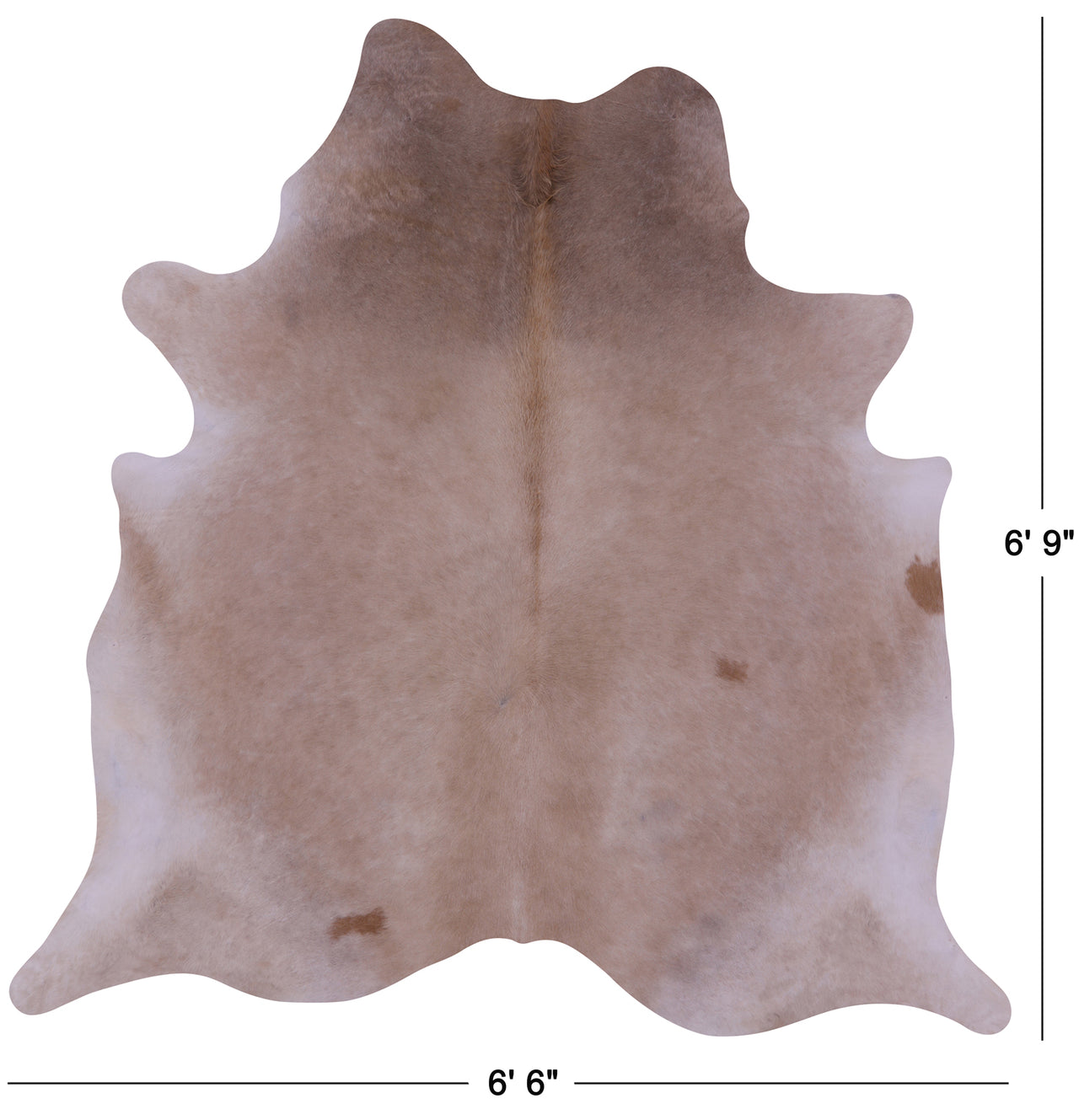 Beige Natural Cowhide Rug - Large 6' 9"H x 6' 6"W