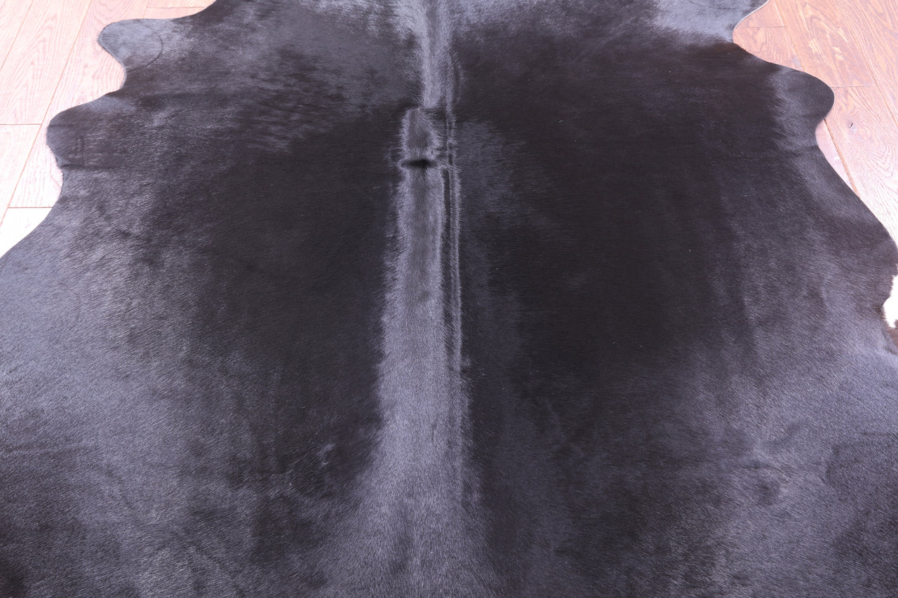 Black Natural Cowhide Rug - Large 6' 6"H x 6' 6"W