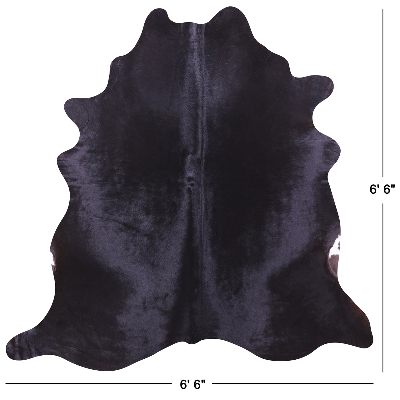 Black Natural Cowhide Rug - Large 6' 6"H x 6' 6"W