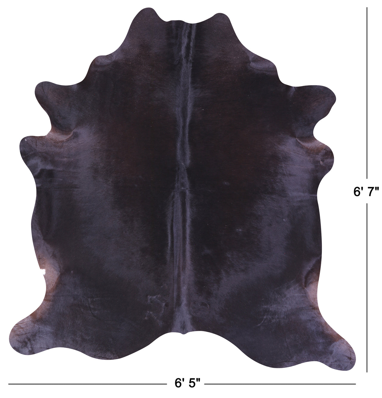 Black Natural Cowhide Rug - Large 6' 7"H x 6' 5"W