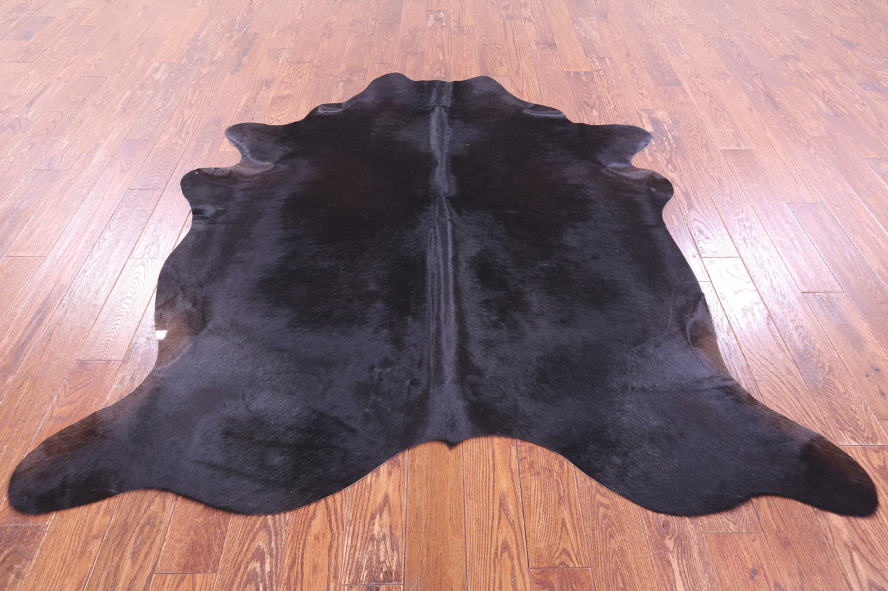 Black Natural Cowhide Rug - Large 6' 7"H x 6' 5"W