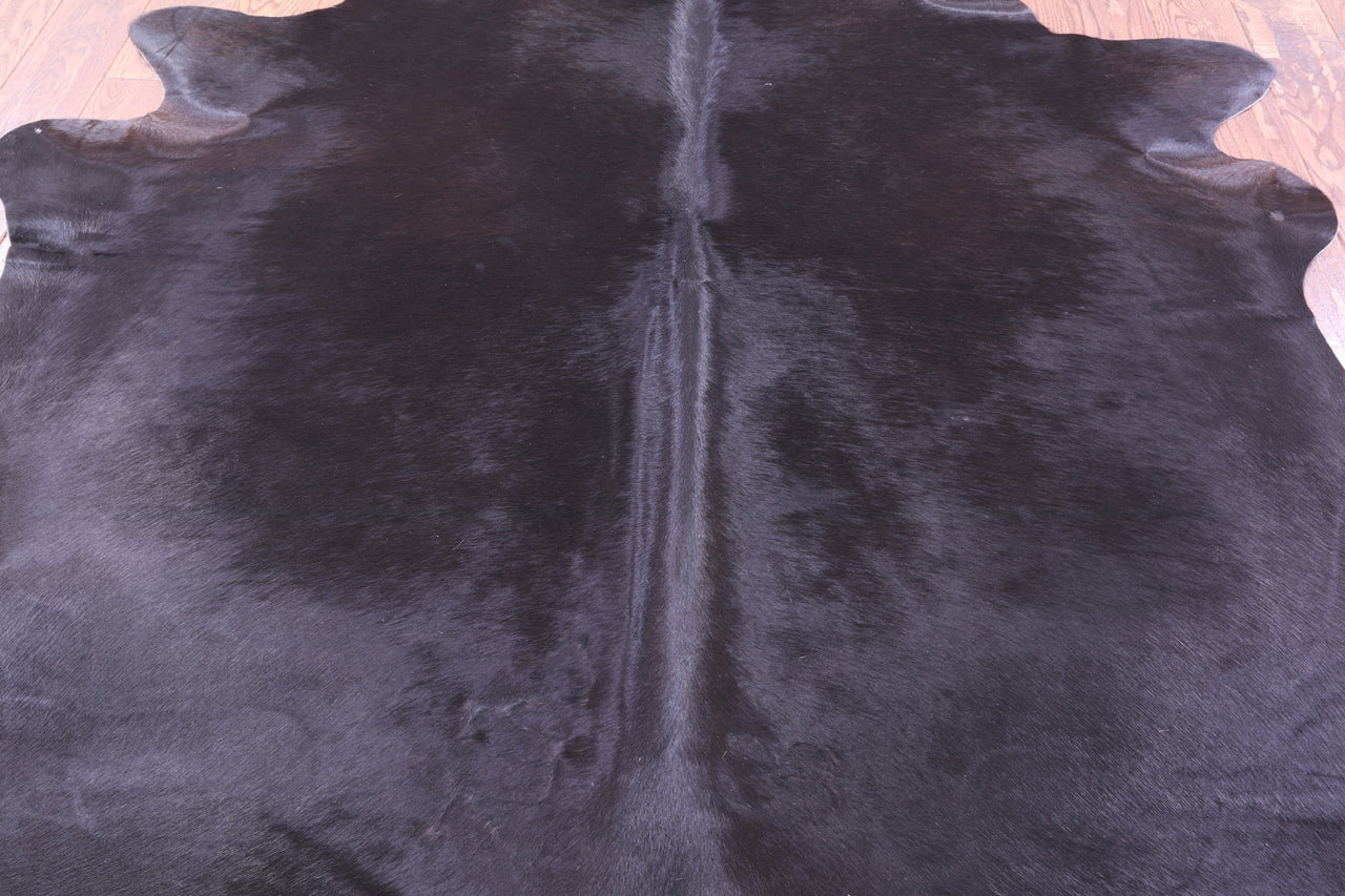 Black Natural Cowhide Rug - Large 6' 7"H x 6' 5"W