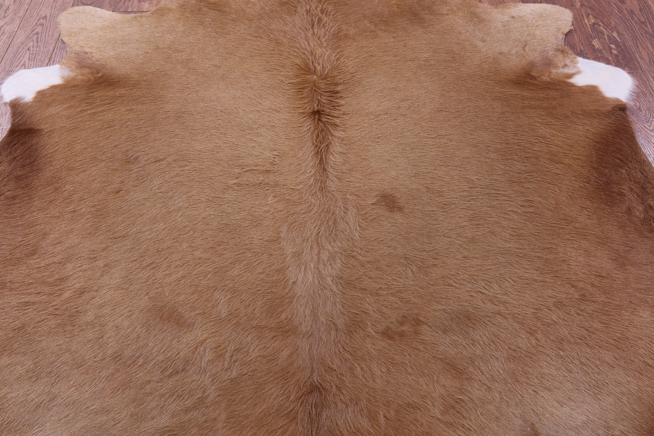 Light Brown Natural Cowhide Rug - Large 6' 8"H x 6' 6"W
