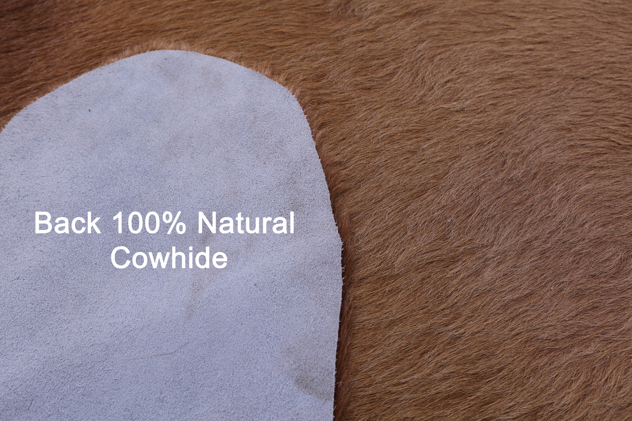 Light Brown Natural Cowhide Rug - Large 6' 8"H x 6' 6"W