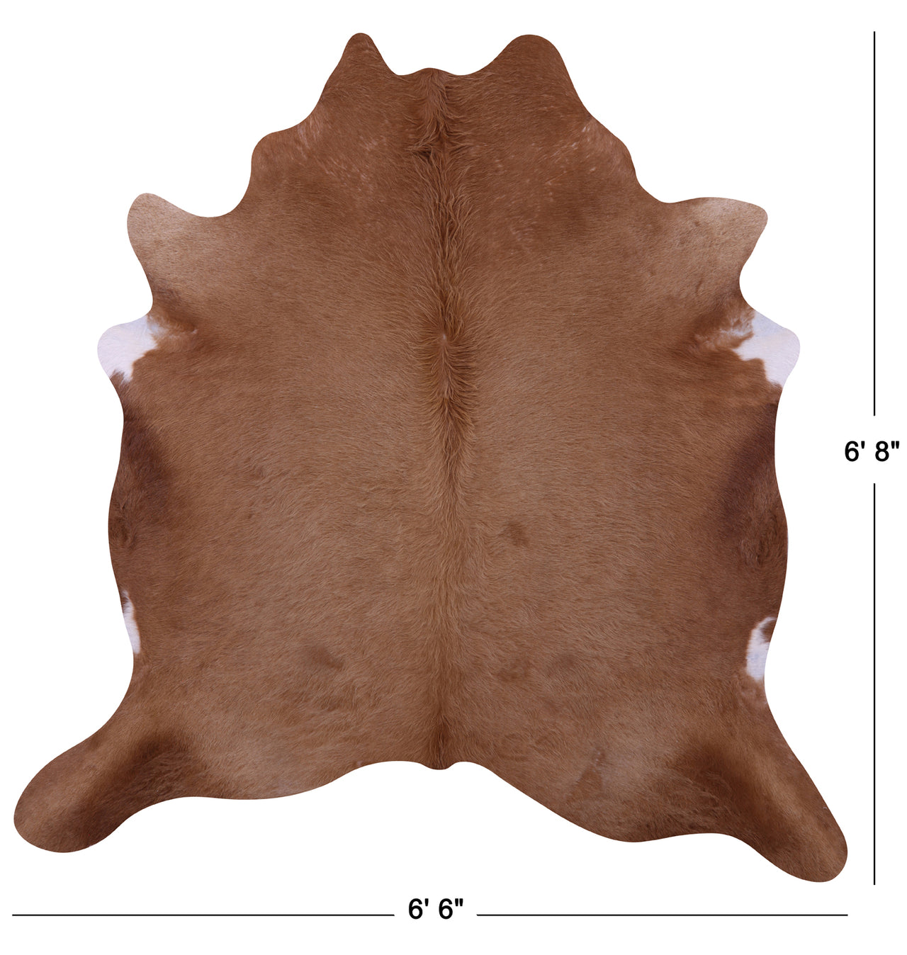 Light Brown Natural Cowhide Rug - Large 6' 8"H x 6' 6"W