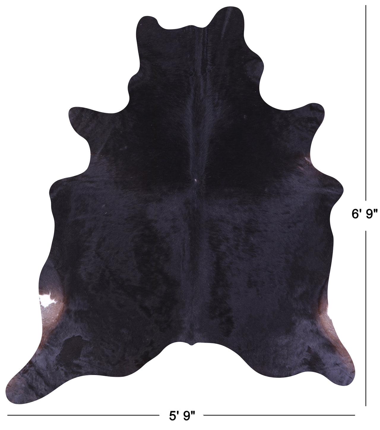 Black Natural Cowhide Rug - Large 6' 9"H x 5' 9"W
