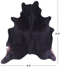 Thumbnail for Black Natural Cowhide Rug - Large 6' 9