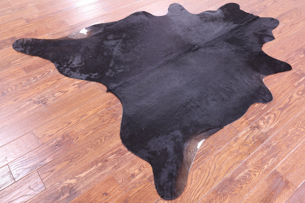 Black Natural Cowhide Rug - Large 6' 9"H x 5' 9"W
