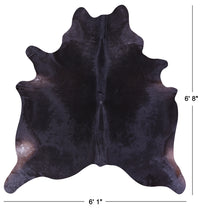 Thumbnail for Black Natural Cowhide Rug - Large 6' 8