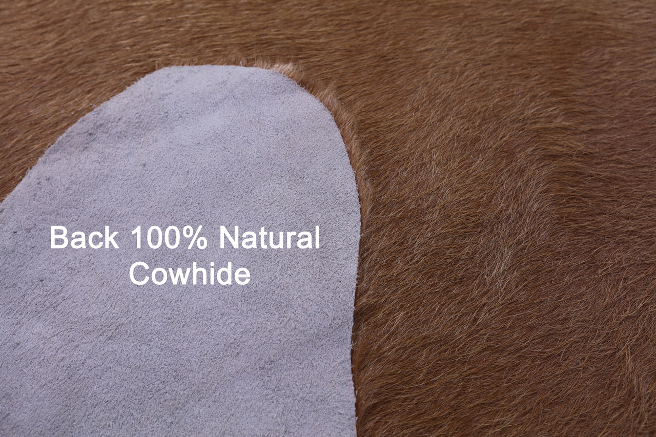 Light Brown Natural Cowhide Rug - Large 6' 10"H x 6' 1"W