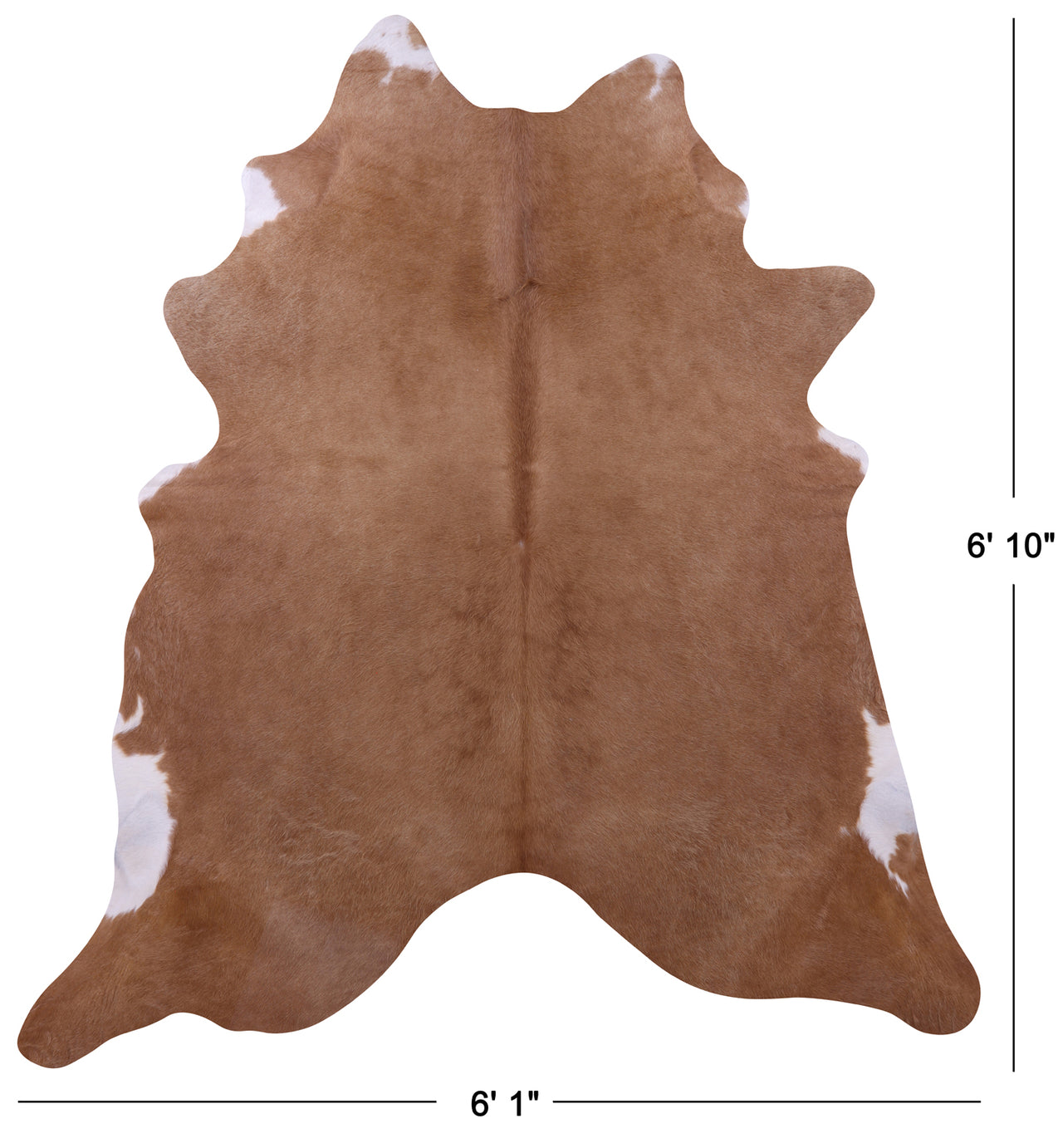 Light Brown Natural Cowhide Rug - Large 6' 10"H x 6' 1"W