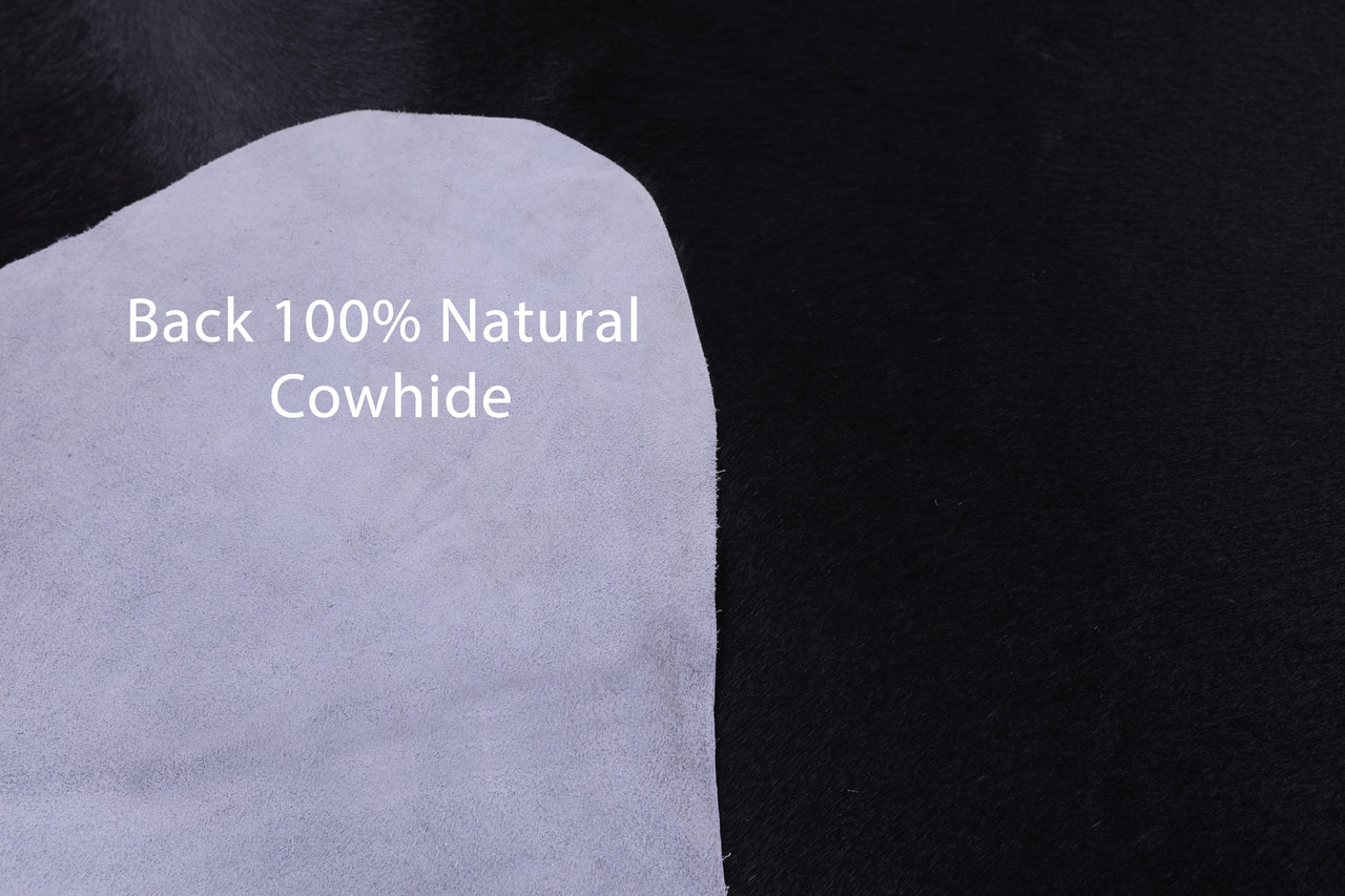 Black Natural Cowhide Rug - XX-Large 8' 0"H x 7' 2"W