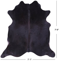 Thumbnail for Black Natural Cowhide Rug - X-Large 7' 6