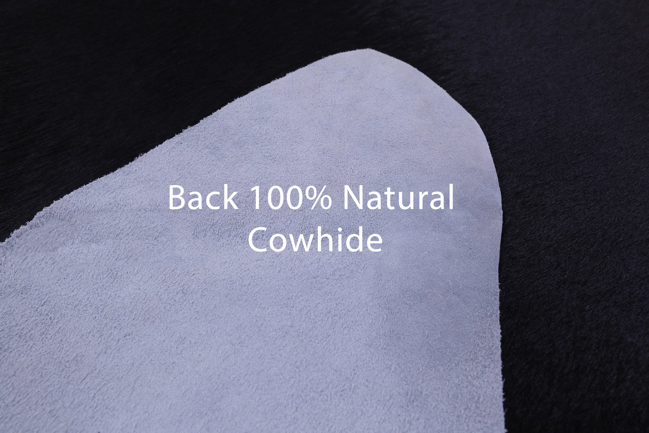Black Natural Cowhide Rug - X-Large 7' 6"H x 7' 1"W