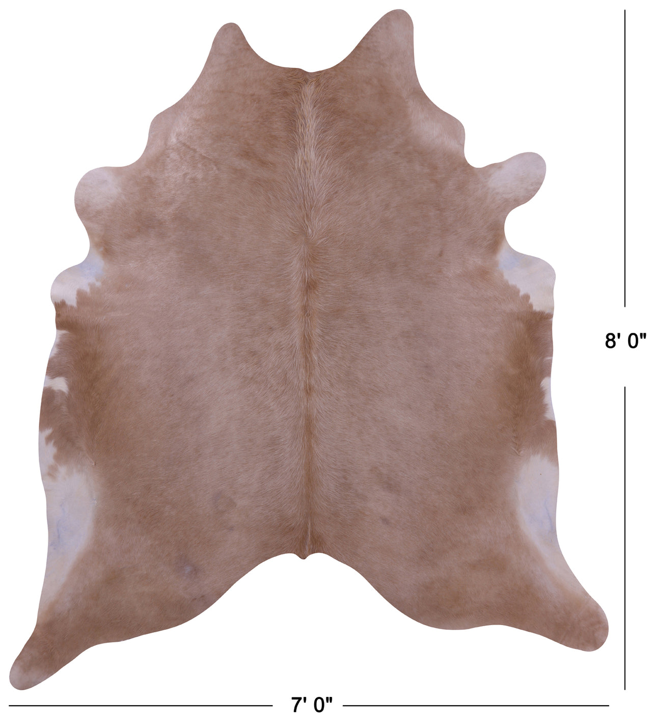 Beige Natural Cowhide Rug - XX-Large 8' 0"H x 7' 0"W