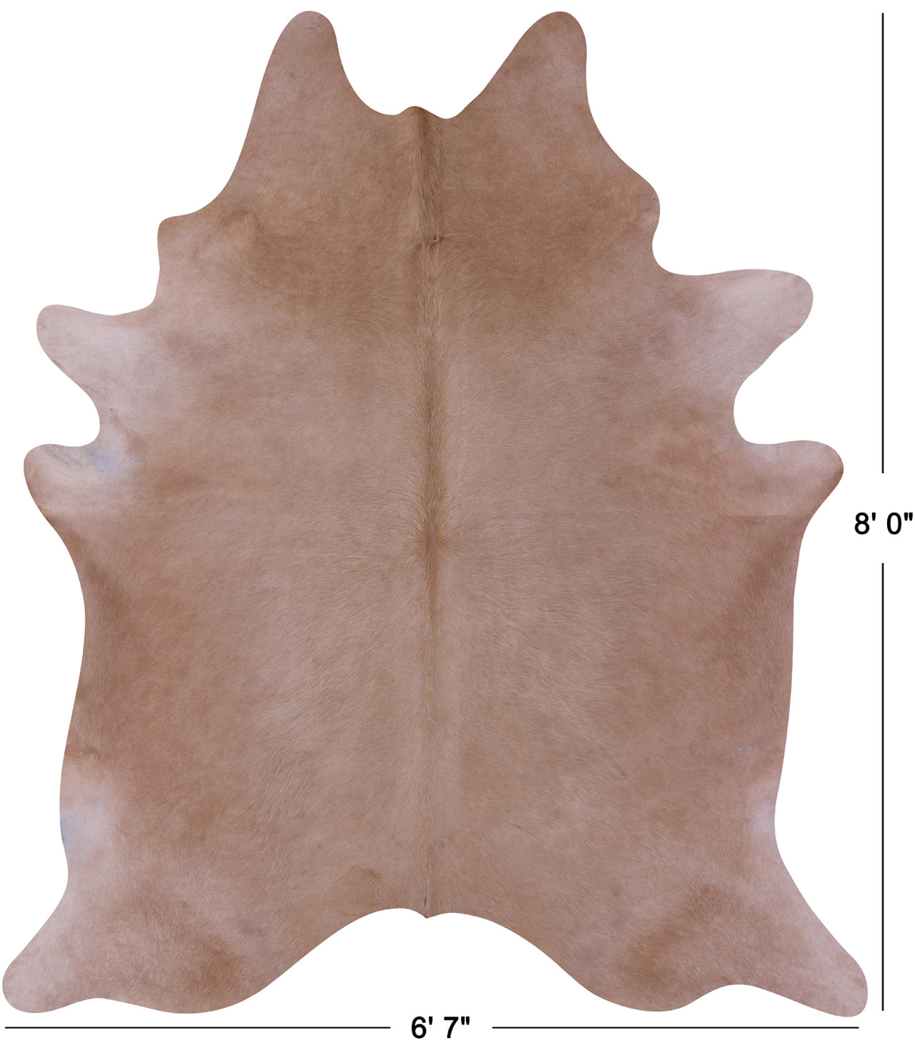 Beige Natural Cowhide Rug - XX-Large 8' 0"H x 6' 7"W