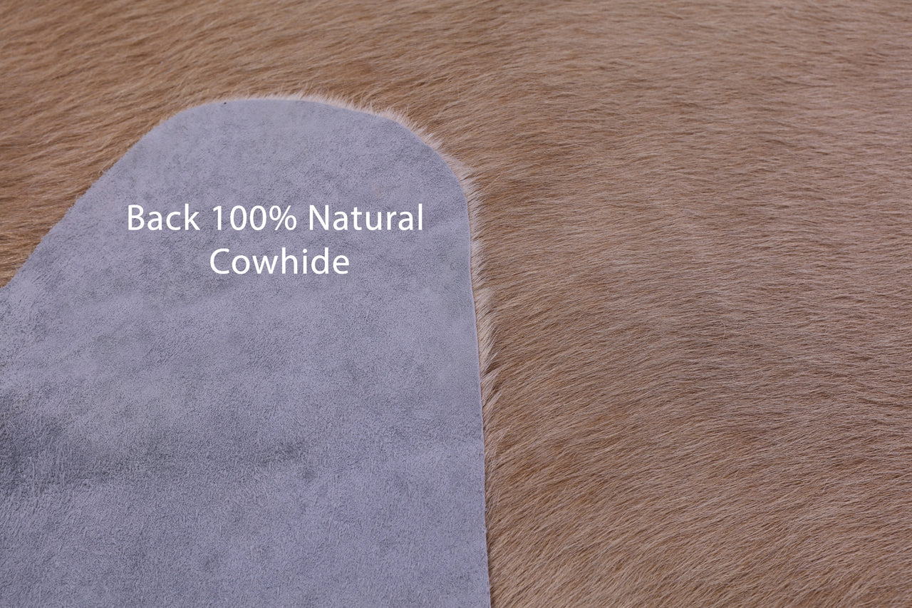 Beige Natural Cowhide Rug - XX-Large 8' 0"H x 7' 6"W