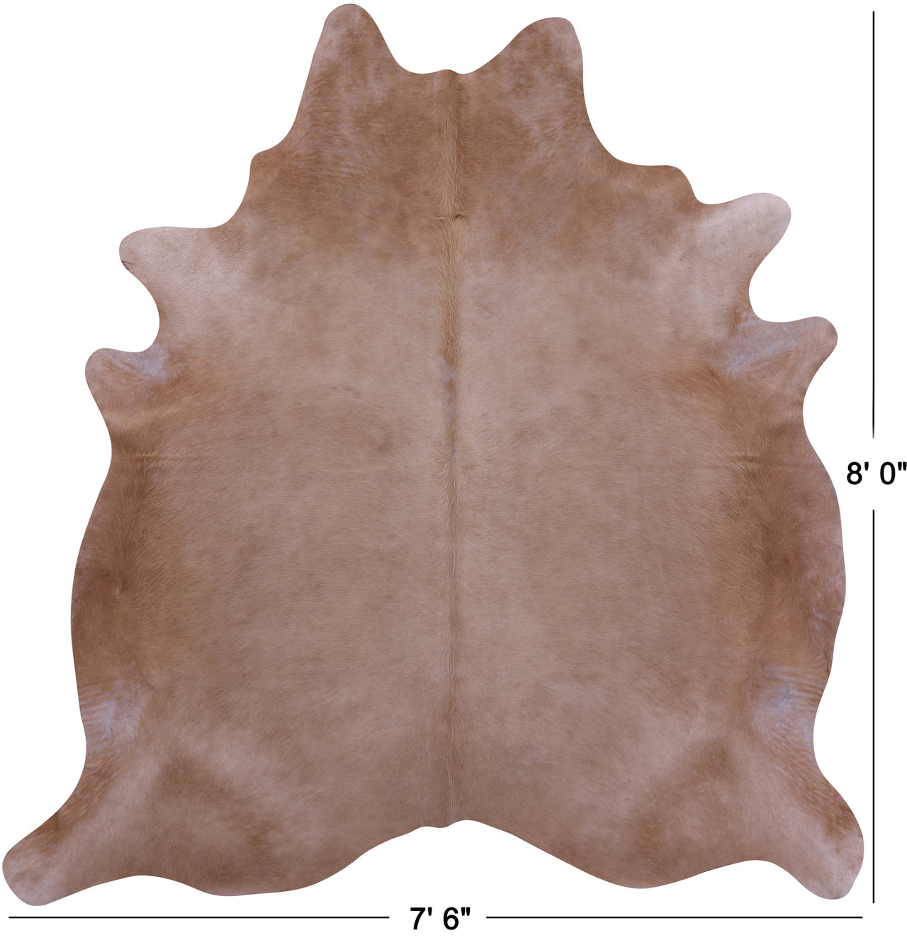 Beige Natural Cowhide Rug - XX-Large 8' 0"H x 7' 6"W