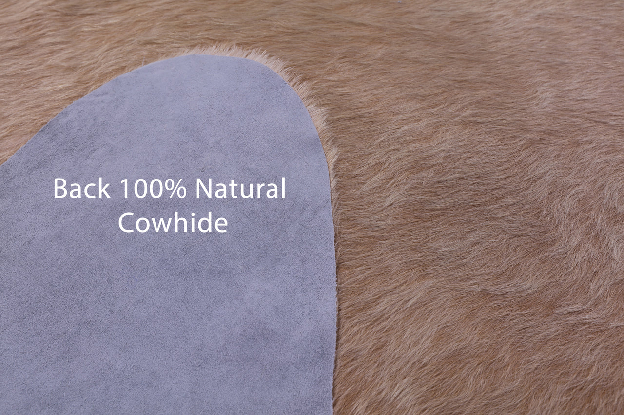Beige Natural Cowhide Rug - X-Large 7' 5"H x 6' 10"W