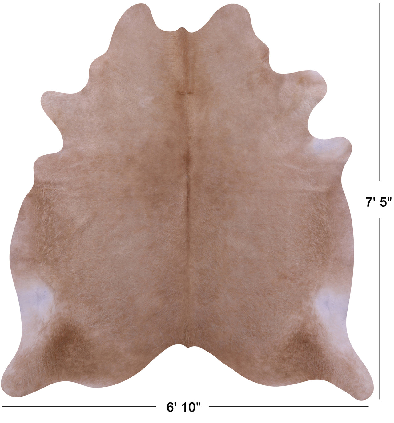 Beige Natural Cowhide Rug - X-Large 7' 5"H x 6' 10"W