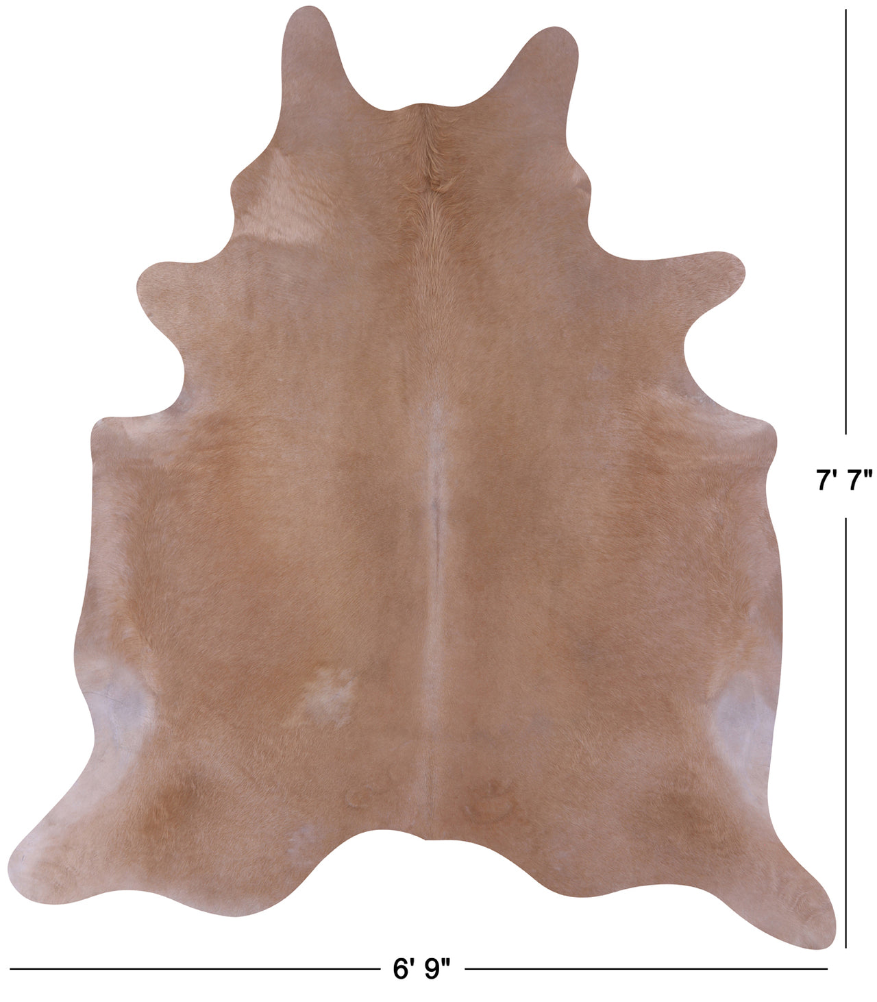 Beige Natural Cowhide Rug - X-Large 7' 7"H x 6' 9"W