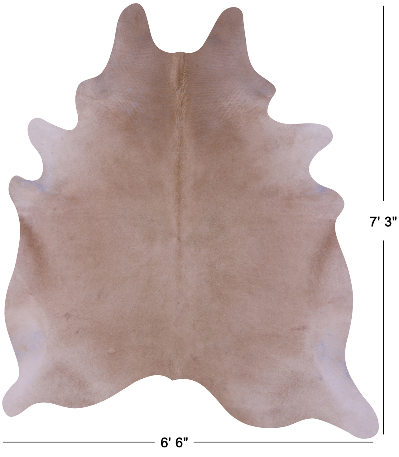 Beige Natural Cowhide Rug - X-Large 7' 3"H x 6' 6"W