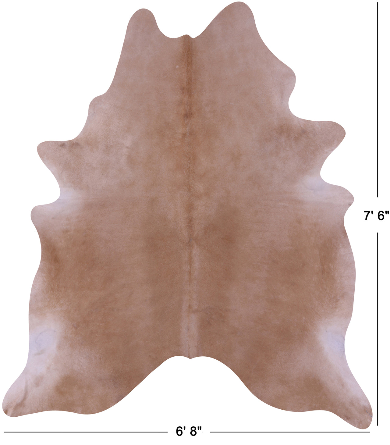 Beige Natural Cowhide Rug - X-Large 7' 6"H x 6' 8"W