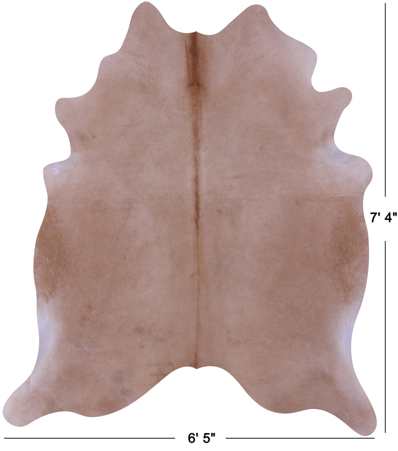 Beige Natural Cowhide Rug - X-Large 7' 4"H x 6' 5"W