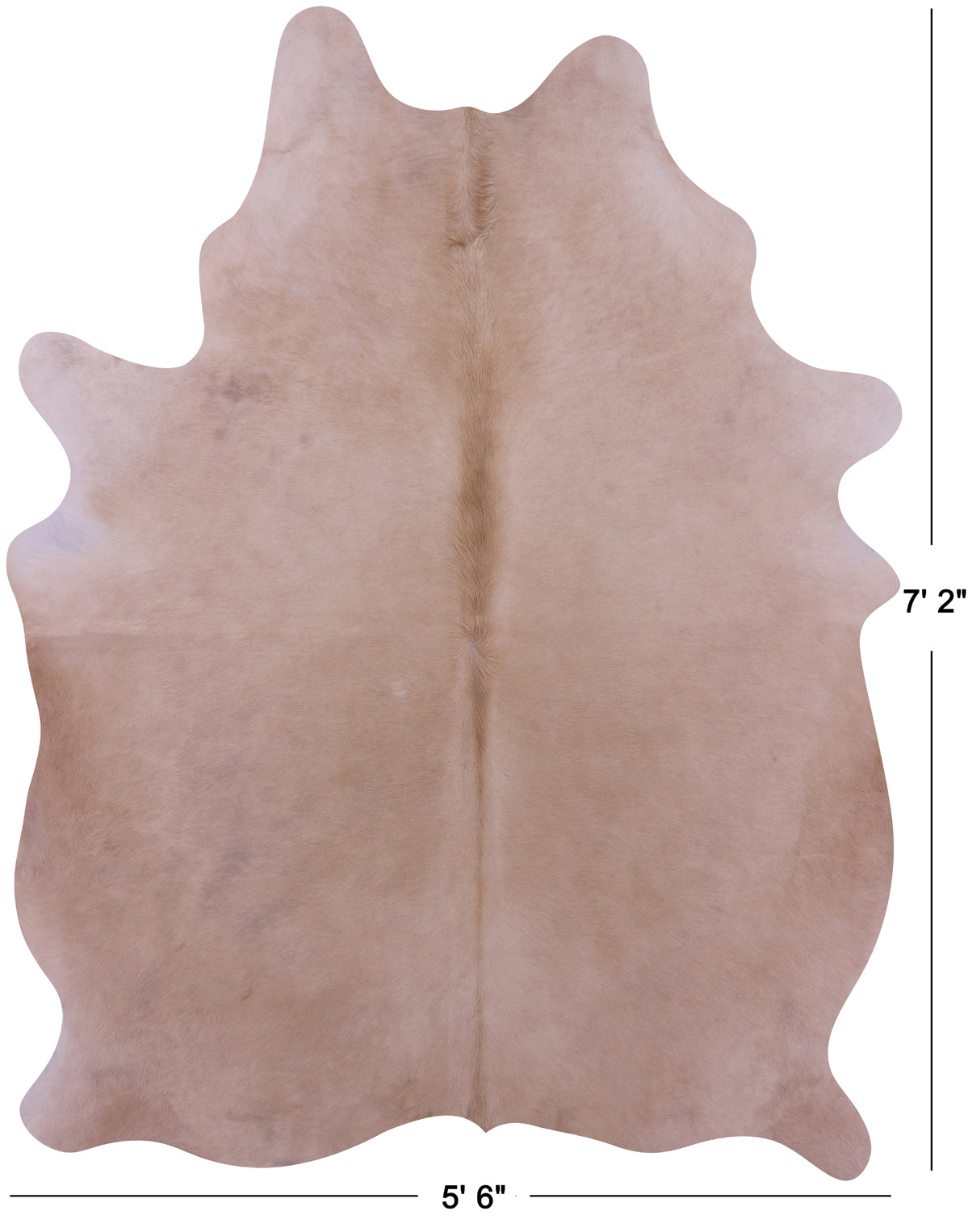 Beige Natural Cowhide Rug - X-Large 7' 2"H x 5' 6"W