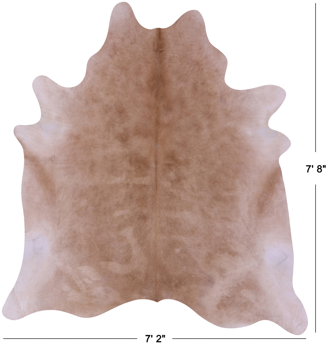 Beige Natural Cowhide Rug - XX-Large 7' 8"H x 7' 2"W