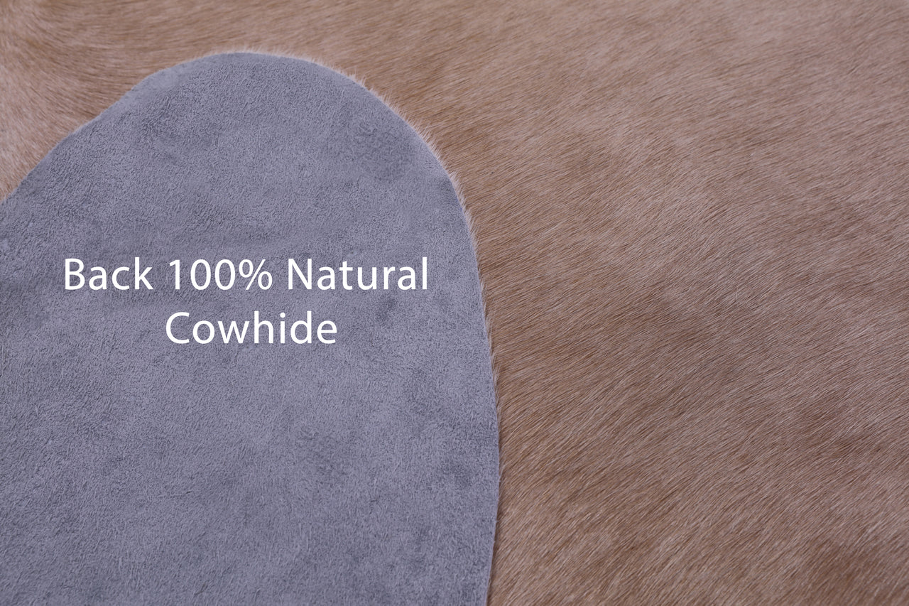 Beige Natural Cowhide Rug - XX-Large 7' 8"H x 7' 1"W