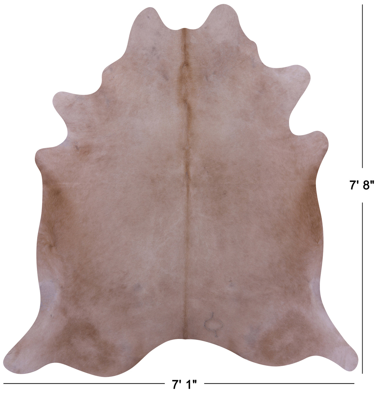 Beige Natural Cowhide Rug - XX-Large 7' 8"H x 7' 1"W