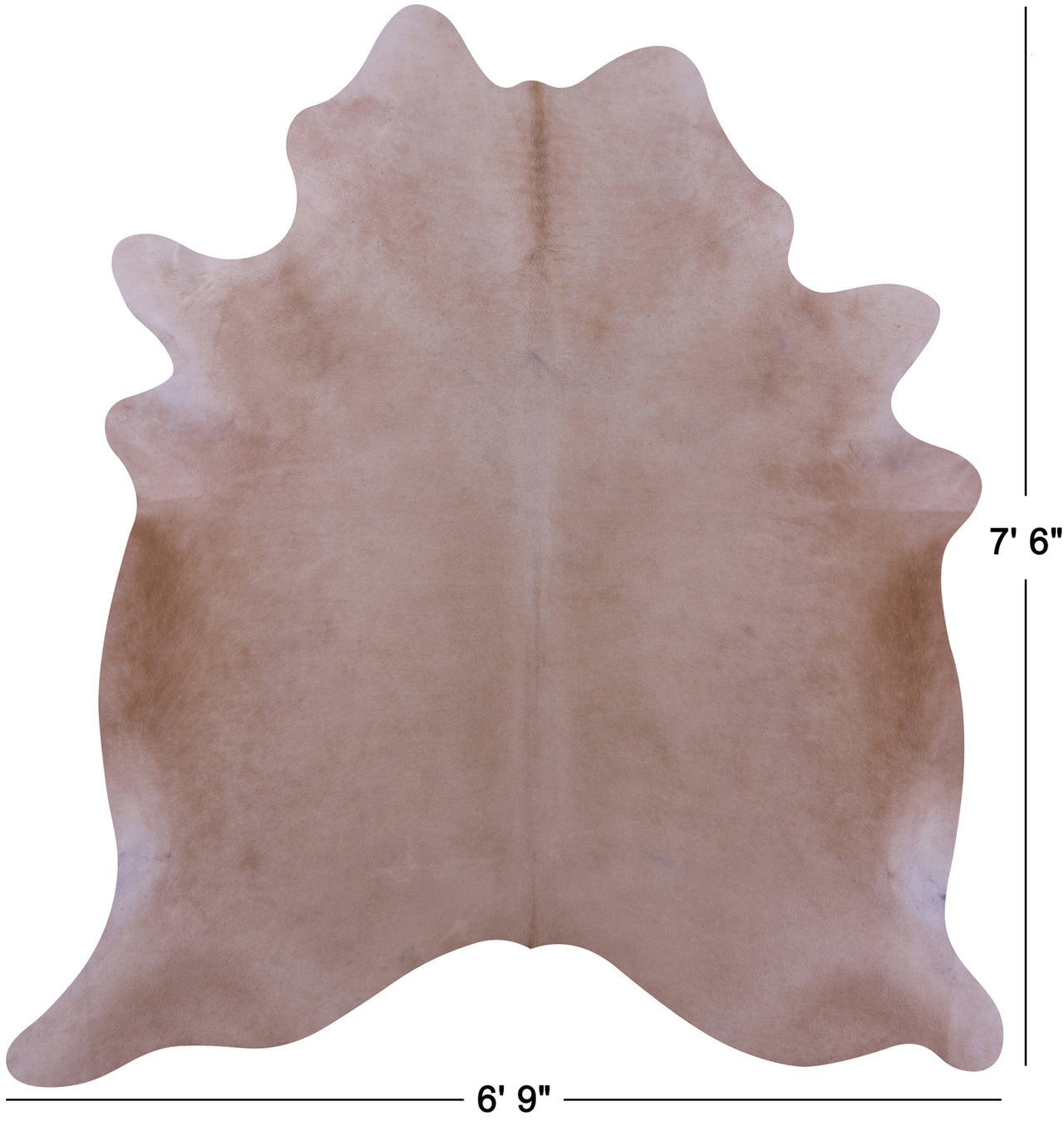 Beige Natural Cowhide Rug - X-Large 7' 6"H x 6' 9"W