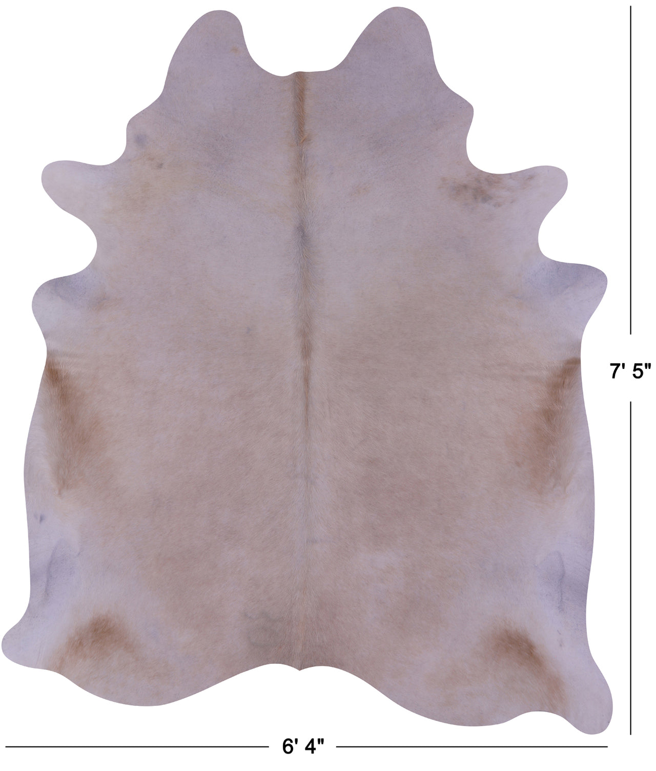 Beige Natural Cowhide Rug - X-Large 7' 5"H x 6' 4"W
