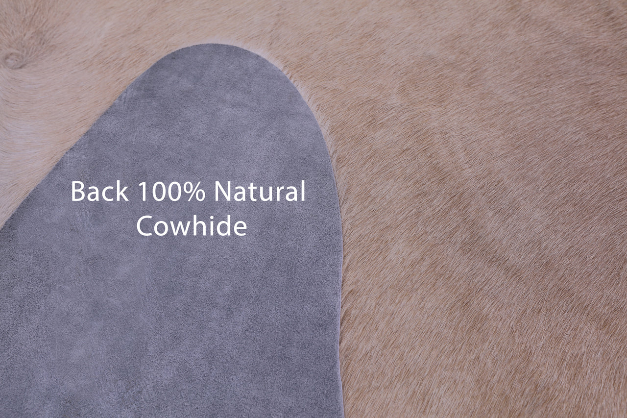 Beige Natural Cowhide Rug - X-Large 7' 5"H x 6' 9"W