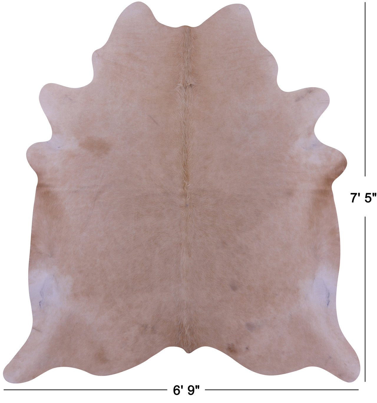 Beige Natural Cowhide Rug - X-Large 7' 5"H x 6' 9"W
