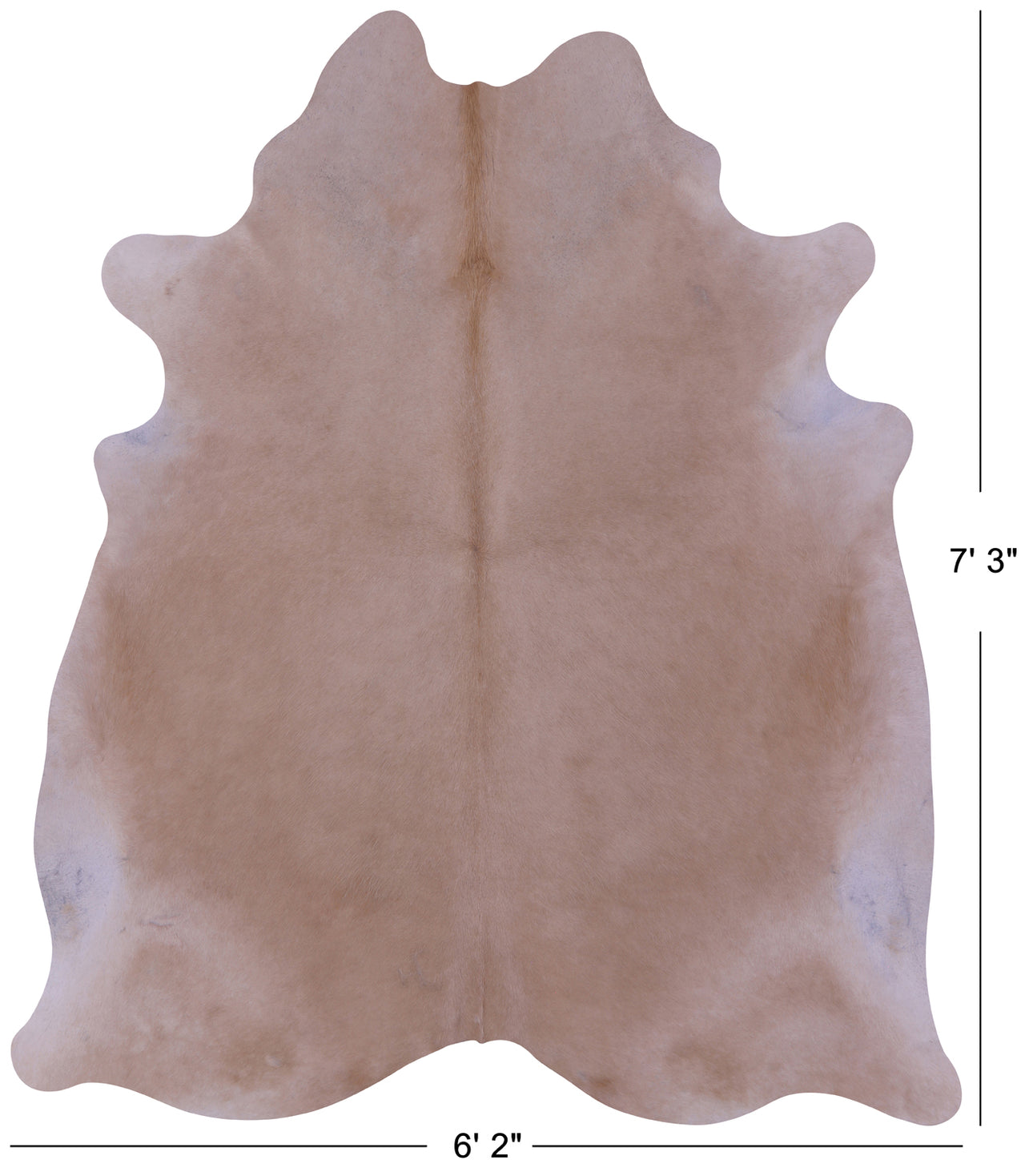 Beige Natural Cowhide Rug - X-Large 7' 3"H x 6' 2"W