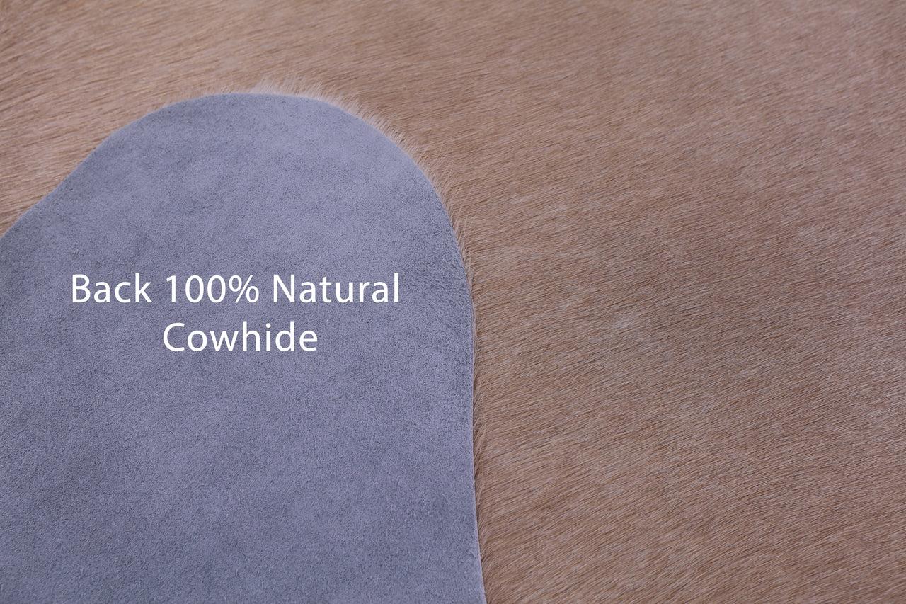 Beige Natural Cowhide Rug - X-Large 7' 5"H x 6' 7"W