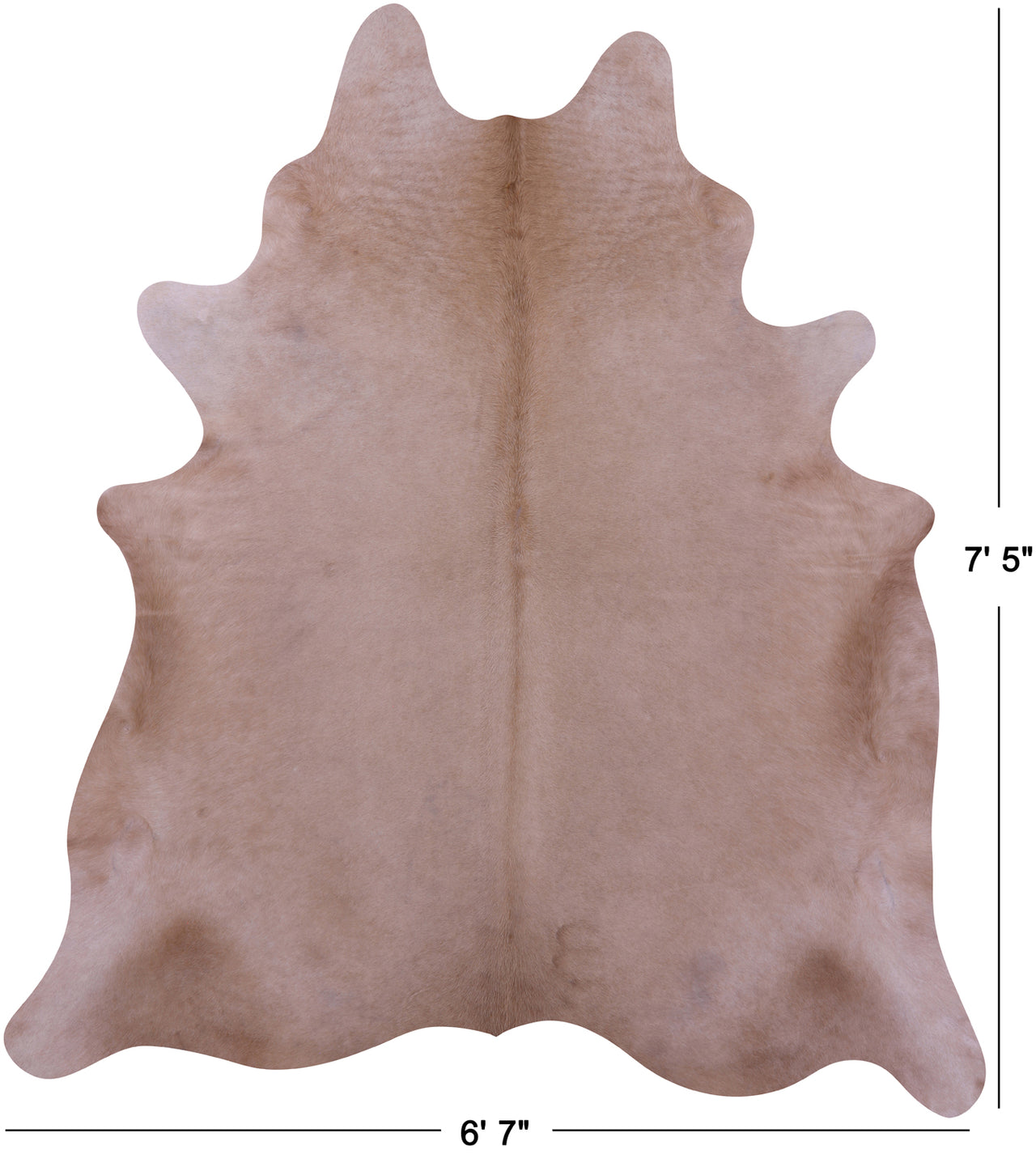 Beige Natural Cowhide Rug - X-Large 7' 5"H x 6' 7"W