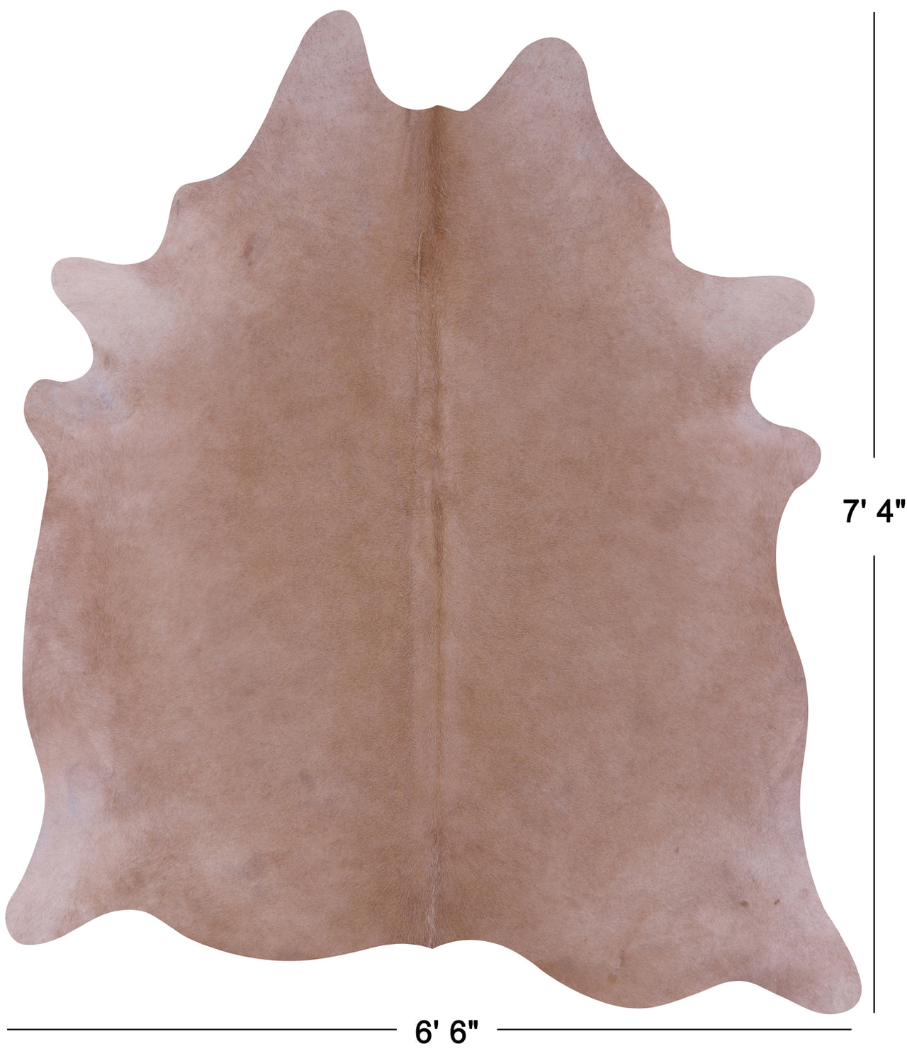 Beige Natural Cowhide Rug - X-Large 7' 4"H x 6' 6"W