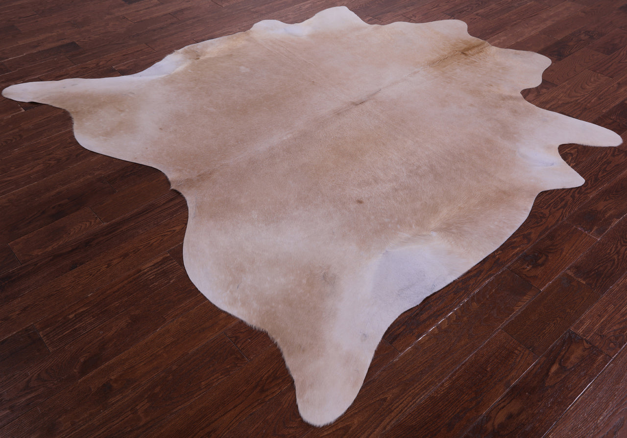 Beige Natural Cowhide Rug - X-Large 7' 5"H x 7' 1"W