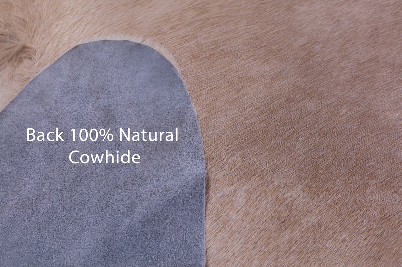 Beige Natural Cowhide Rug - X-Large 7' 5"H x 7' 1"W