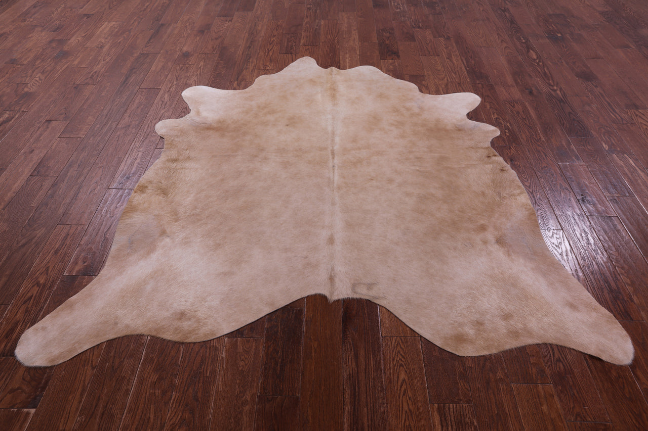 Beige Natural Cowhide Rug - Large 6' 8"H x 6' 6"W