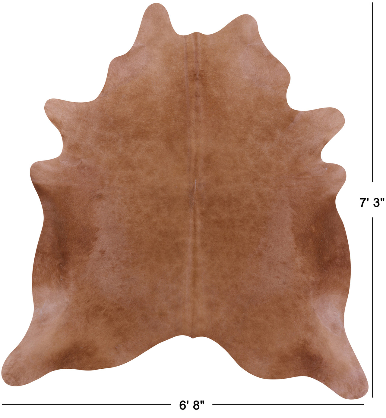 Brown Natural Cowhide Rug - X-Large 7' 3"H x 6' 8"W