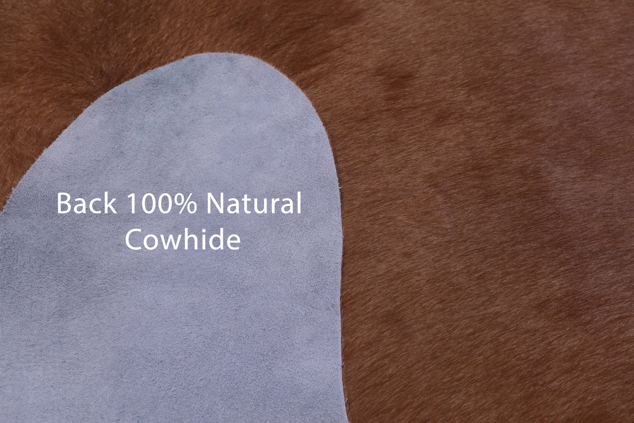 Brown Natural Cowhide Rug - X-Large 7' 3"H x 6' 8"W