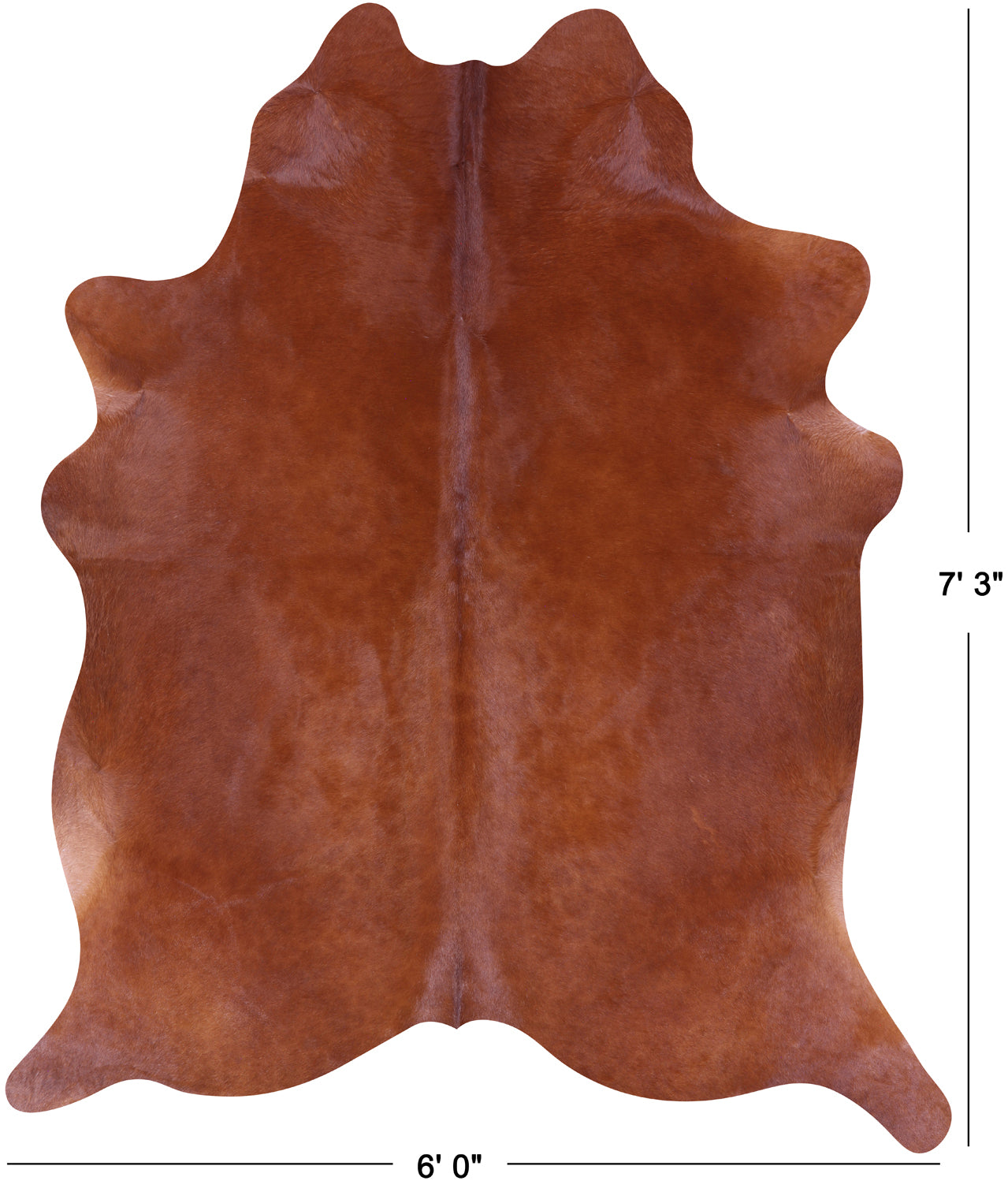 Brown Natural Cowhide Rug - X-Large 7' 3"H x 6' 0"W