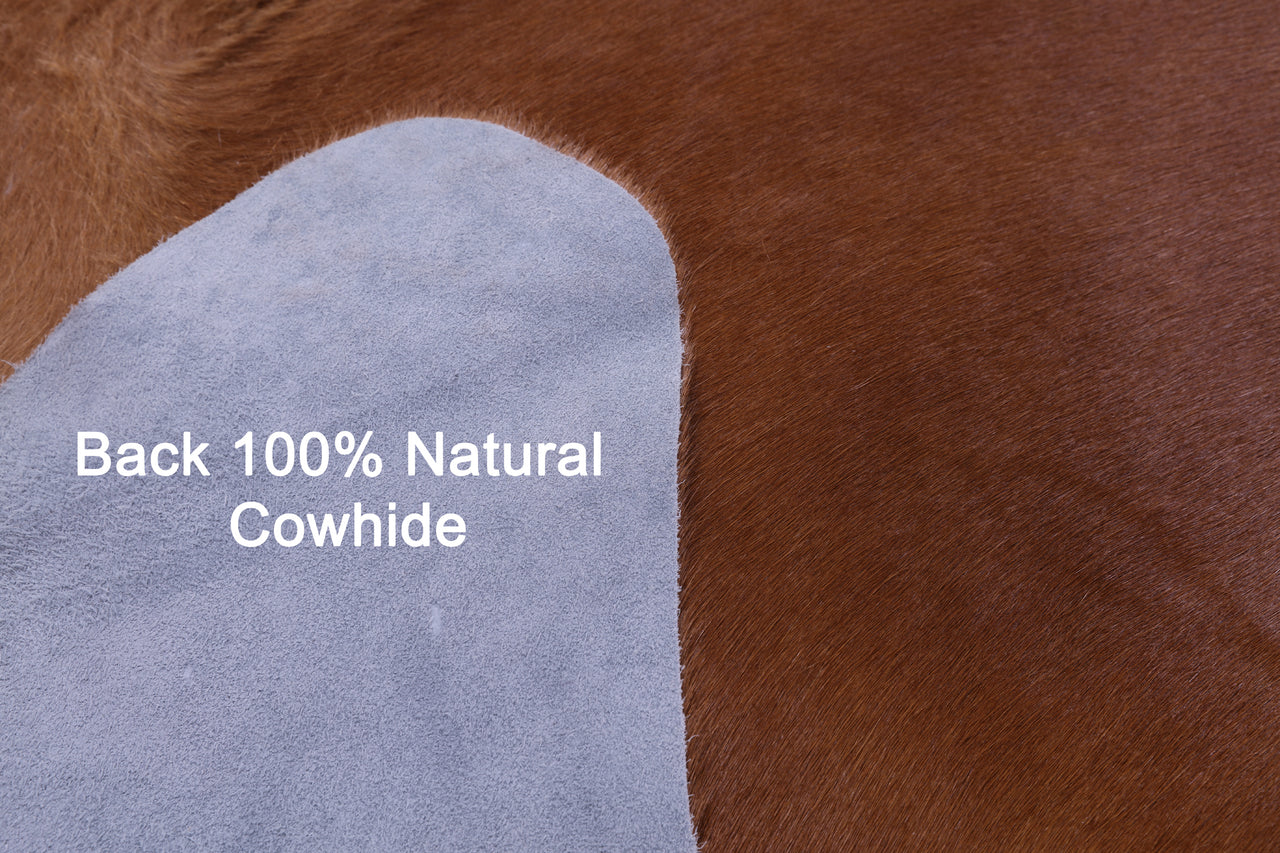 Brown Natural Cowhide Rug - XX-Large 7' 10"H x 7' 1"W