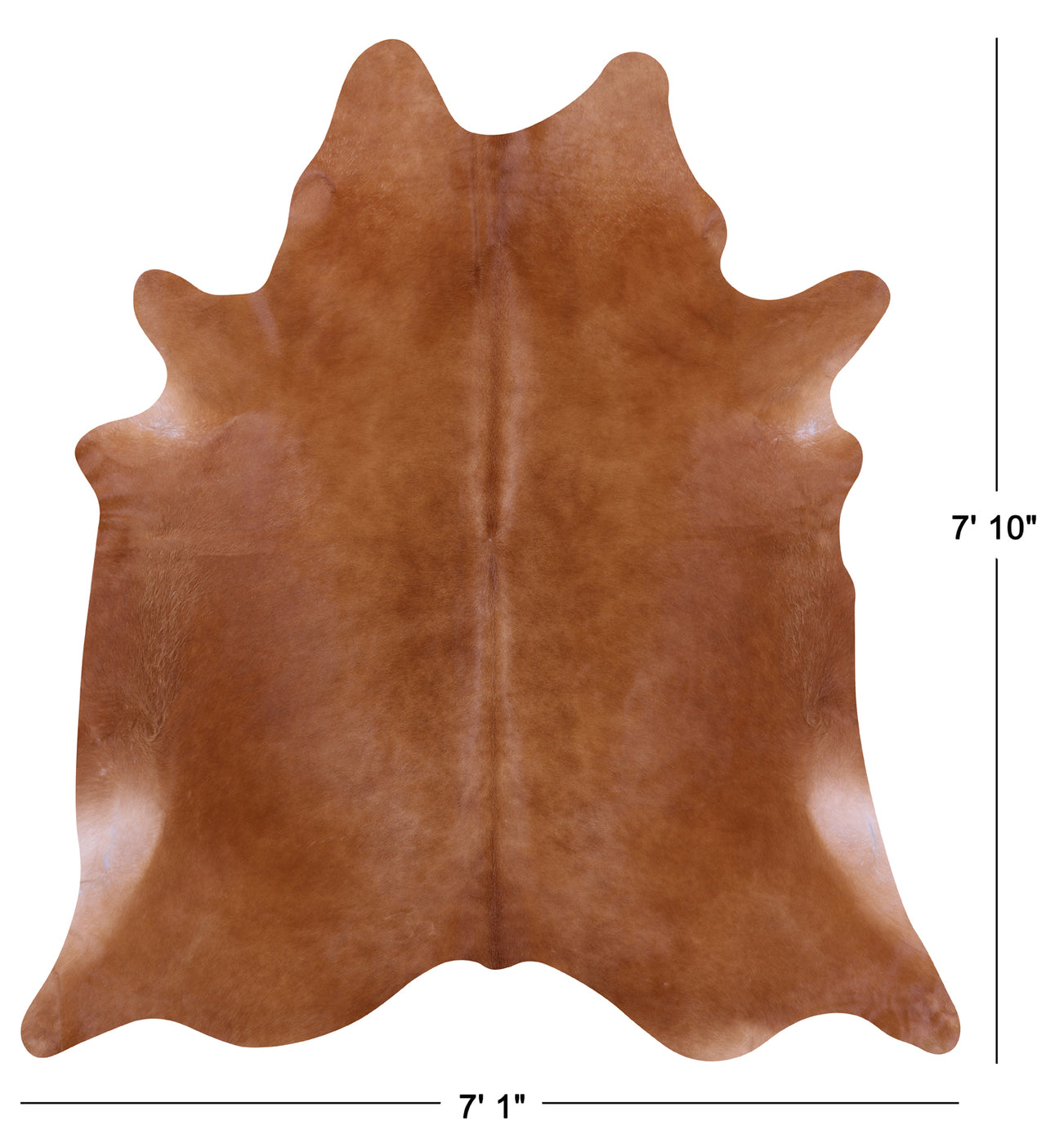 Brown Natural Cowhide Rug - XX-Large 7' 10"H x 7' 1"W