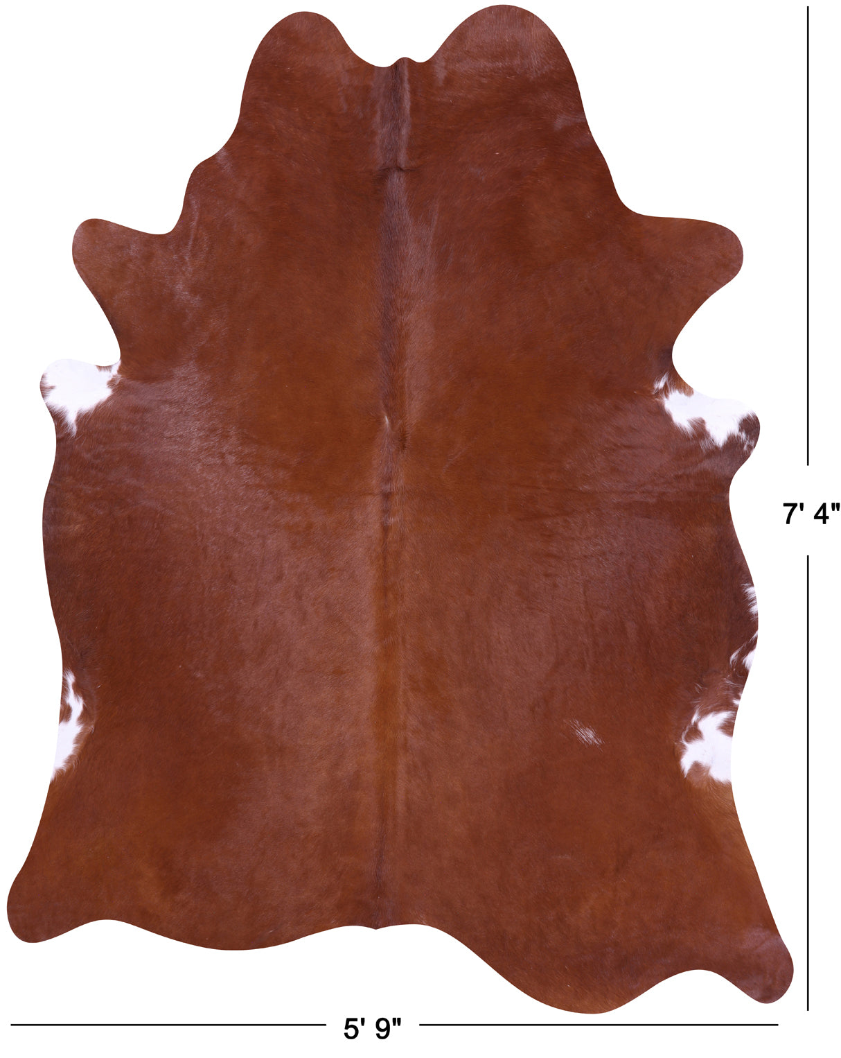 Brown Natural Cowhide Rug - X-Large 7' 4"H x 5' 9"W