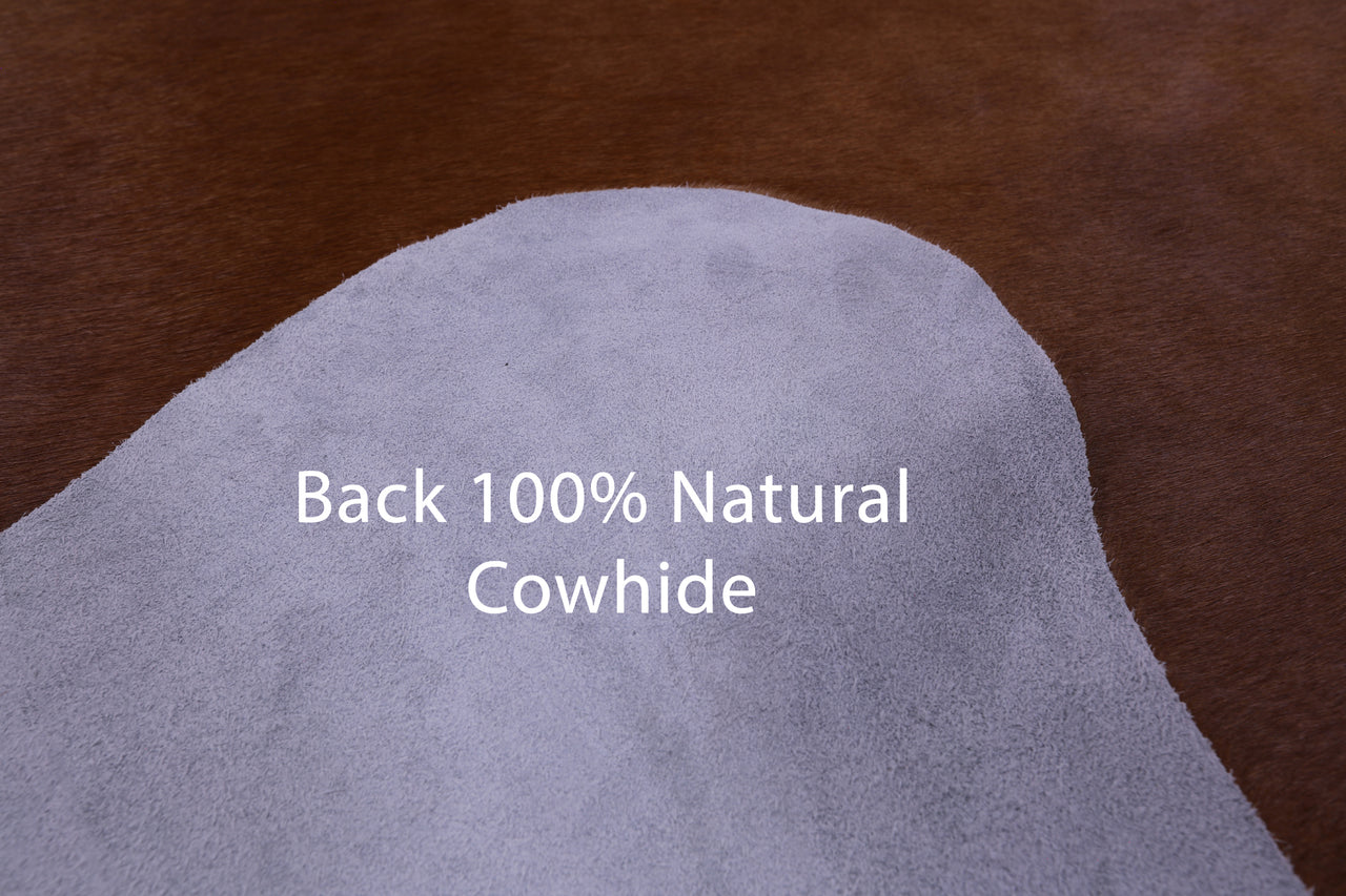 Brown Natural Cowhide Rug - X-Large 7' 5"H x 6' 8"W